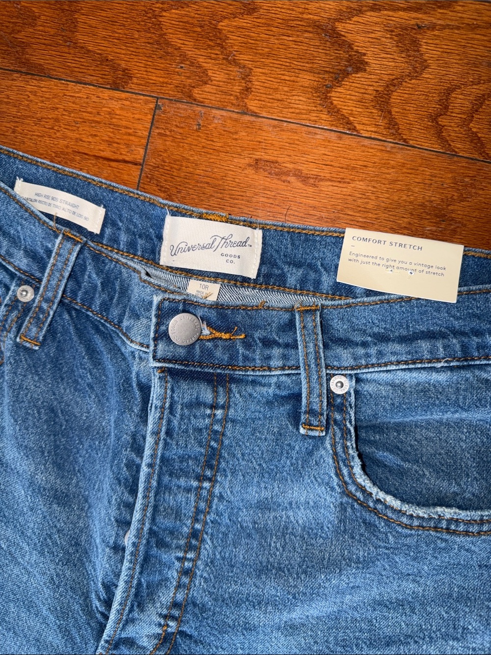 Universal Thread High Rise 90s Straight Jeans Medium Wash Comfort Stretch - Picture 4 of 9